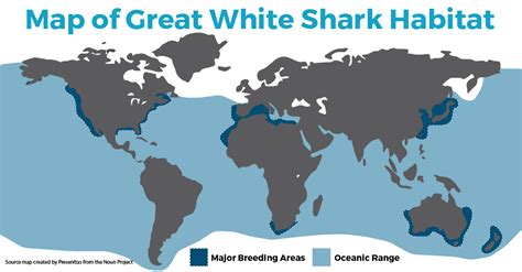 white shark habitat map